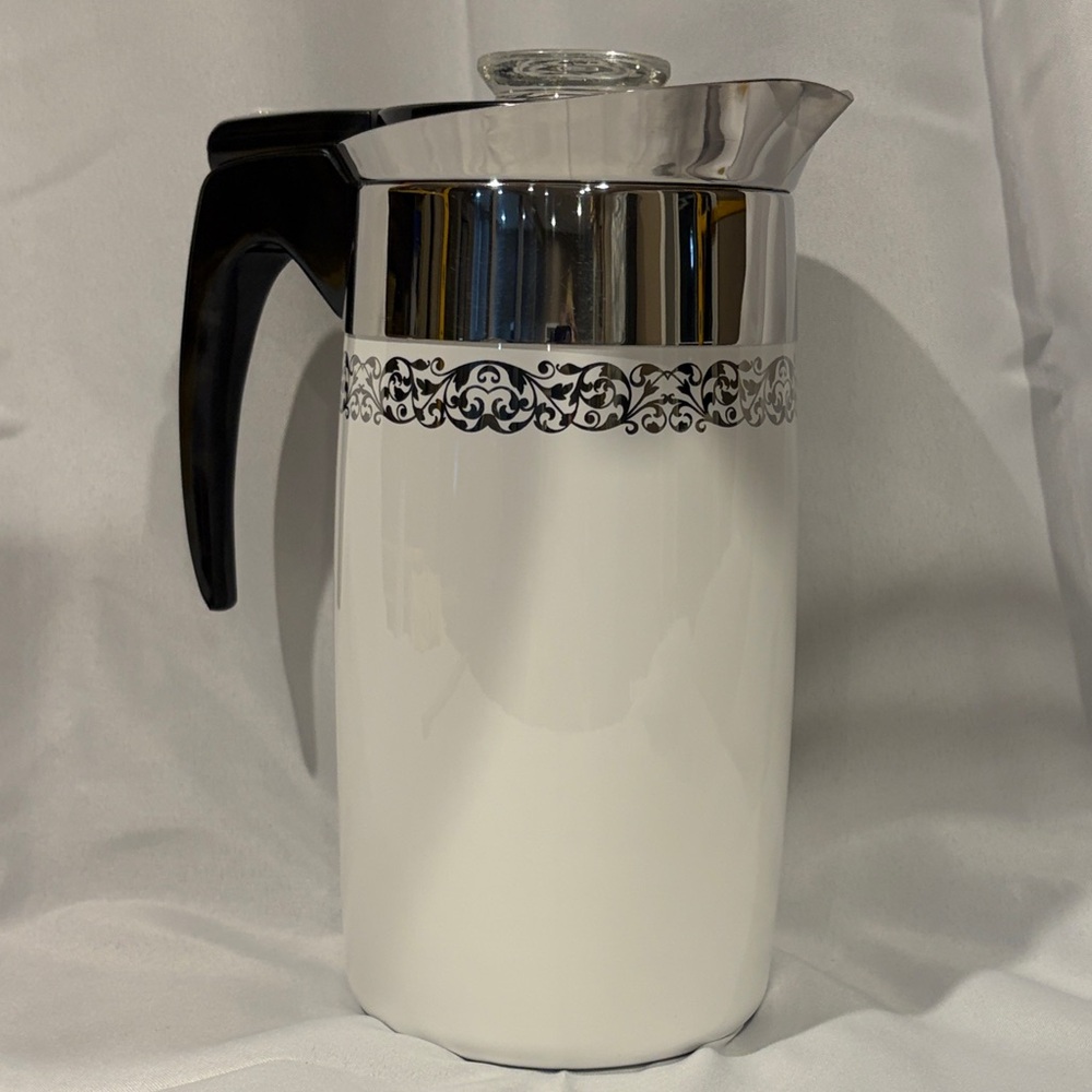 Corning Ware "Platinum Filigree" 10 Cup Electric Percolator-Untested Parts Only - Picture 11 of 11